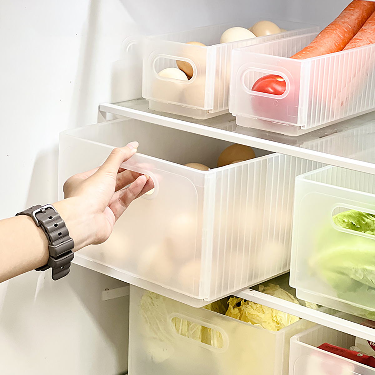 Xxl Food Storage Container - WORTHBUY Klappbare Kühlschrank-Aufbewahrungsbox aus Kunststoff, herausziehbare