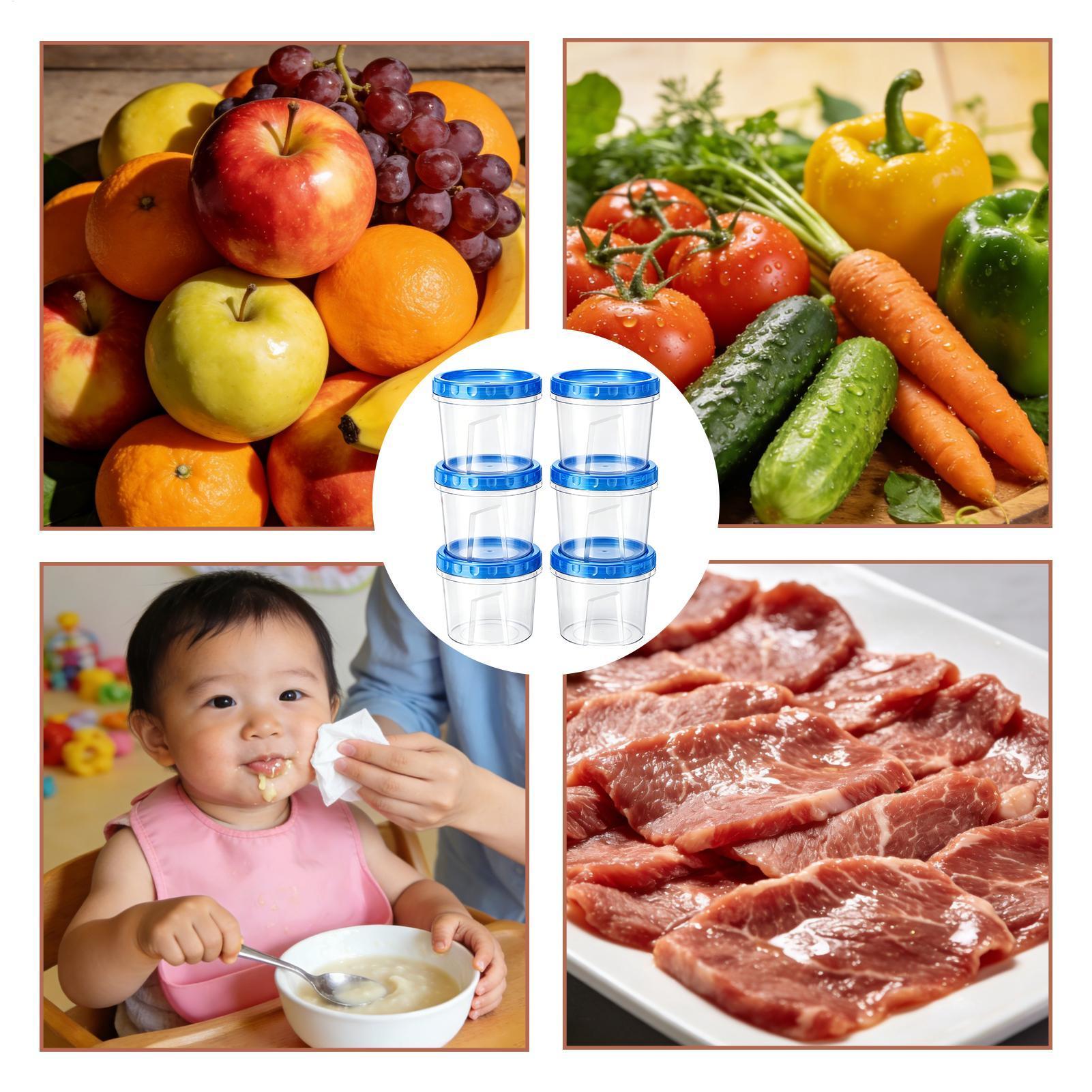 Food Storage Freezer - Gefrierbehälter für die Lebensmittelaufbewahrung, 6 Stück,