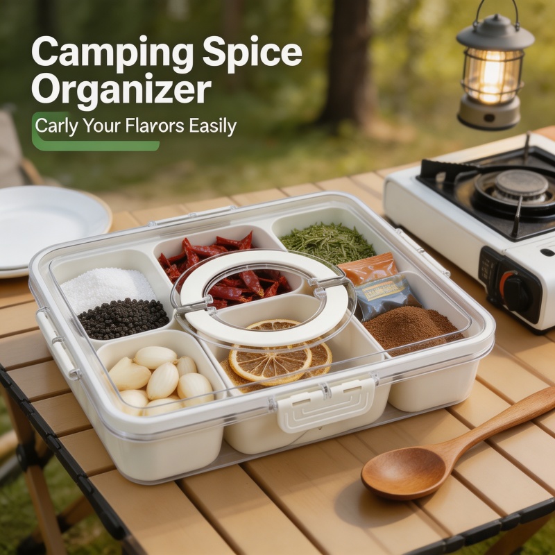 Food Storage Made Easy - 4Grid Snackbox-Behälter, tragbares Reise-Charcuterie-Brett mit Deckel,