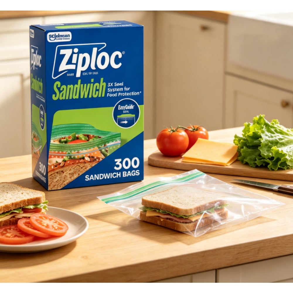 Food Storage Technology - Ziploc ® Marken-Sandwichbeutel mit EasyGuide ™