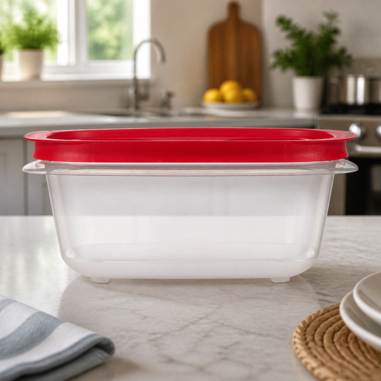 Food Storage Prep Containers - Roter rechteckiger Lebensmittelbehälter mit einfach zu