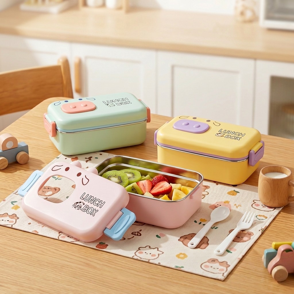 Food Storage Made Easy - 304 Edelstahl Bento-Box Auslaufsicher Unterteilt Kinder-Lunchbox