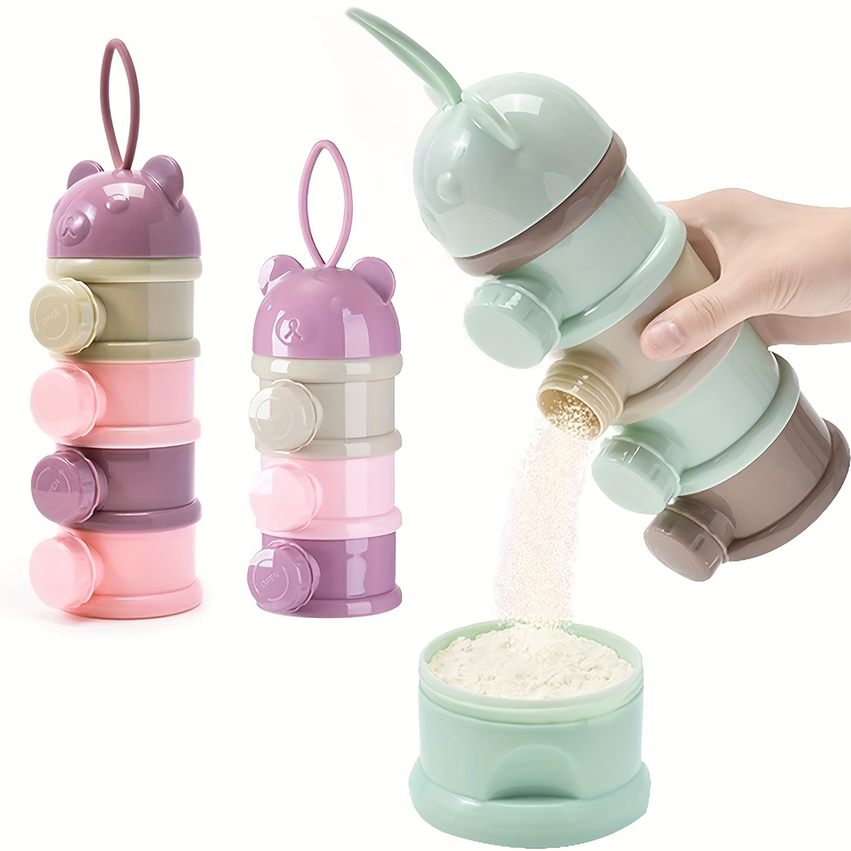 Xxl Food Storage Container - Baby-Milchpulverbehälter mit großem Fassungsvermögen und Riemen,