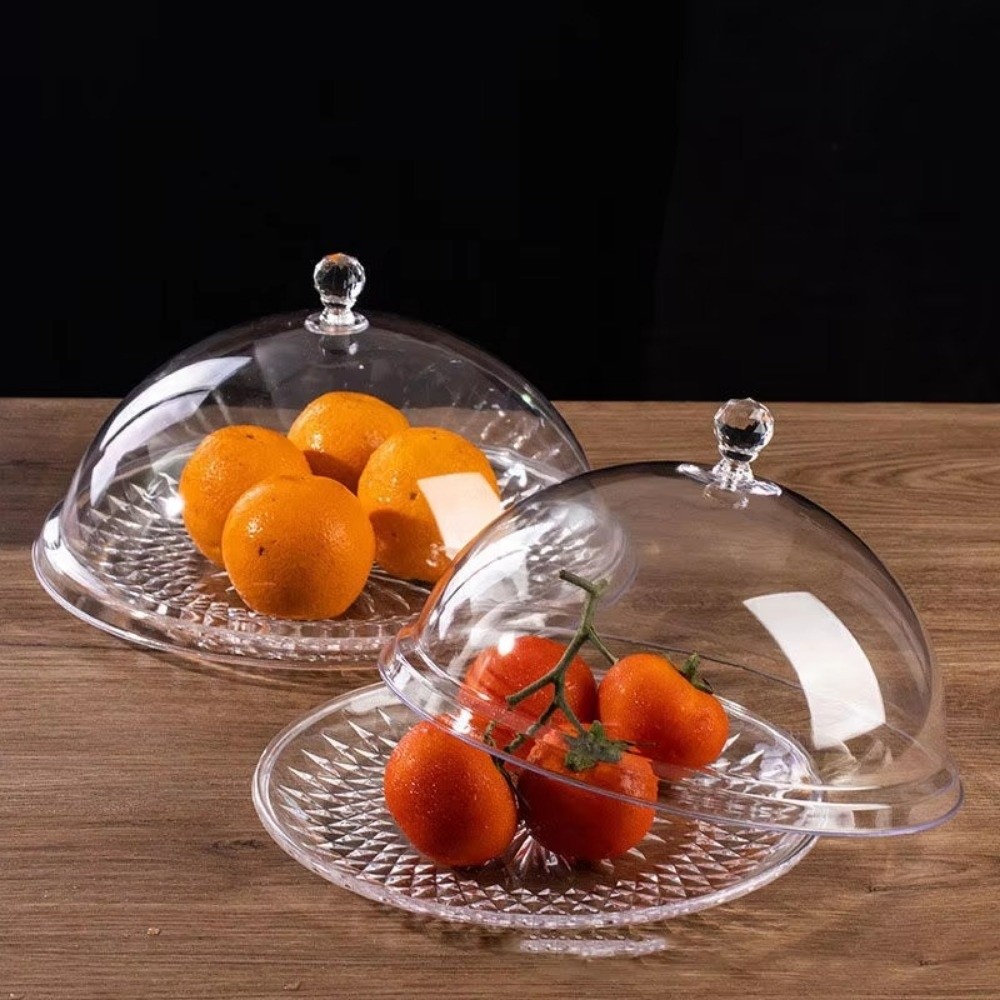 Food Storage Made Easy - Neue PVC-Kuchenkuppel-Platte Transparent mit Deckel Lebensmittel-Präsentationsteller