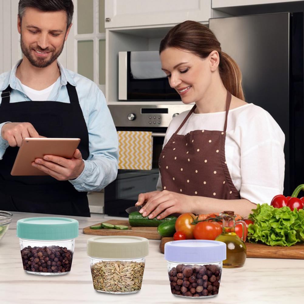 Food Storage Prep Containers - Lebensmittel-Aufbewahrungsgläser, 6 Stück Glas-Lebensmittelbehälter mit Deckeln,