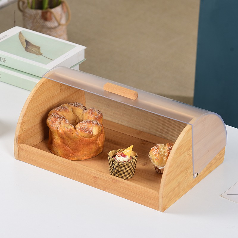 Food Storage Technology - Halbrunder Brotbehälter aus Bambus mit Kunststoffdeckel