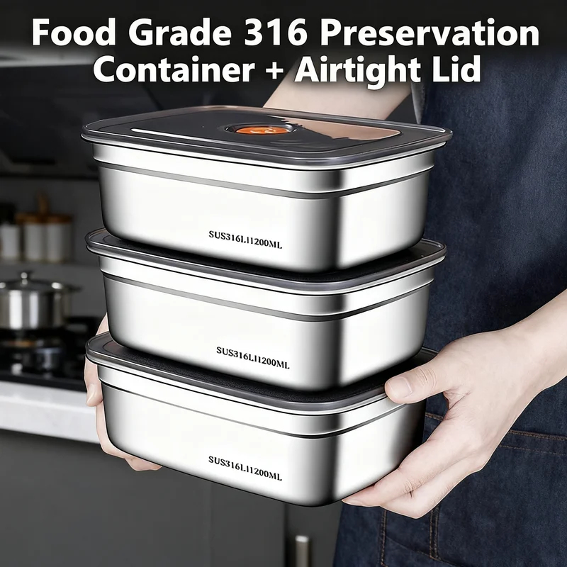 Xxl Food Storage Container - Große Edelstahl-Bento-Box mit Hoher Kapazität, Auslaufsicher