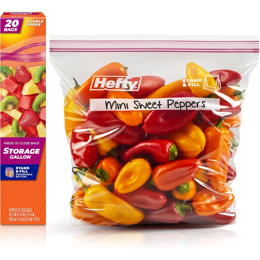 Food Storage Freezer - Drückverschluss-Plastiktüten in Gallonen-Größe für Lebensmittelaufbewahrung Frisch