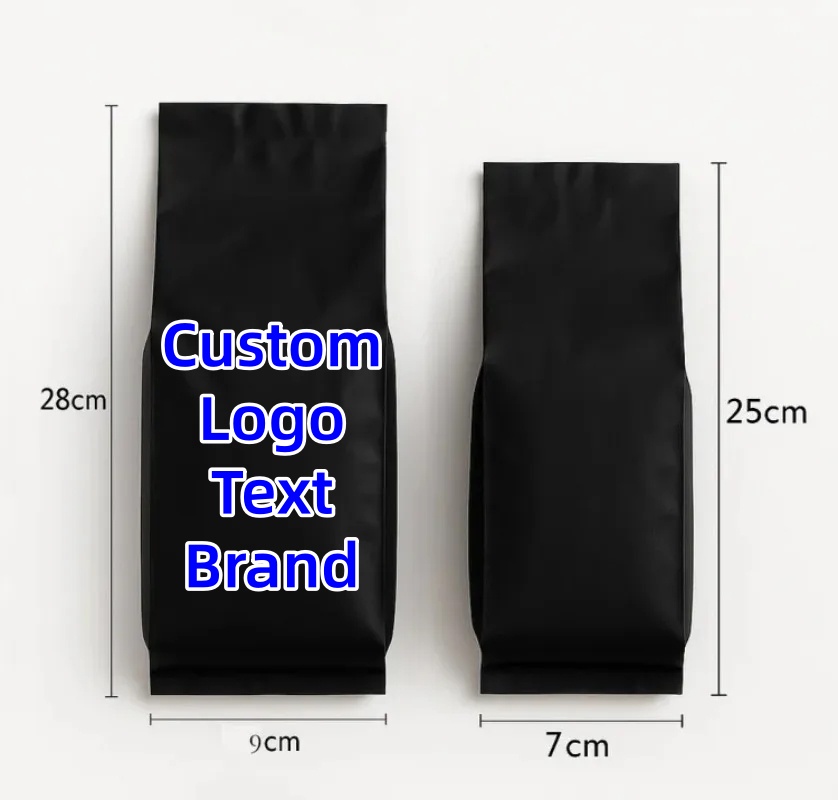 Food Storage Bags Reusable - 100 Stück Offene Matte Schwarze Aluminiumfolienbeutel