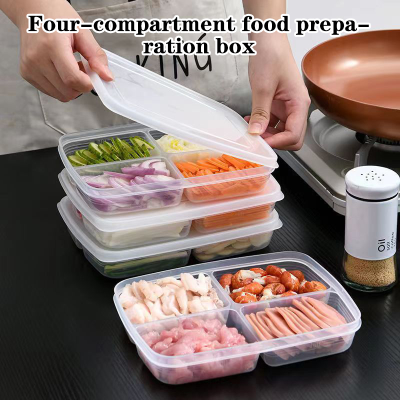 Food Storage Freezer - Neu: Tragbare 4-Fächer-Aufbewahrungsbox aus Kunststoff für