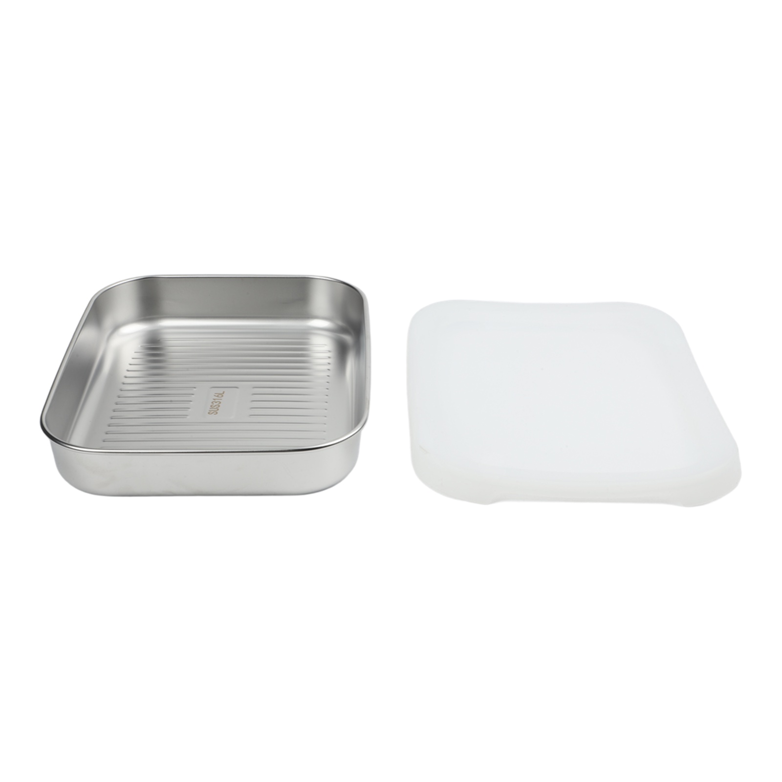 Food Storage Prep Containers - 316 Edelstahl-Lebensmittelbehälter, quadratische Frischhaltebox mit Silikondeckel