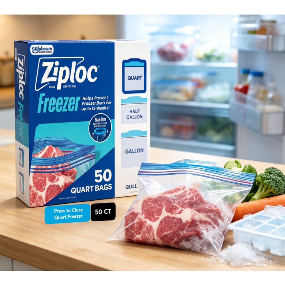 Food Storage Technology - Ziploc Marken-Gefrierbeutel für Lebensmittel, Schulbedarf, mit