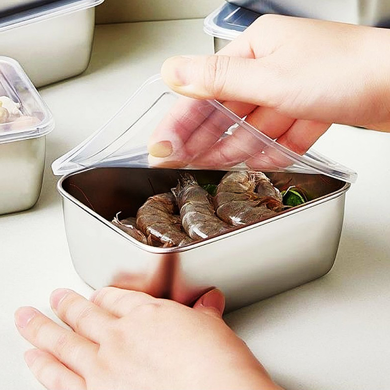 Food Storage And Preparation - 1PC Edelstahl Kühlschrank Lebensmittel Lagerung Box