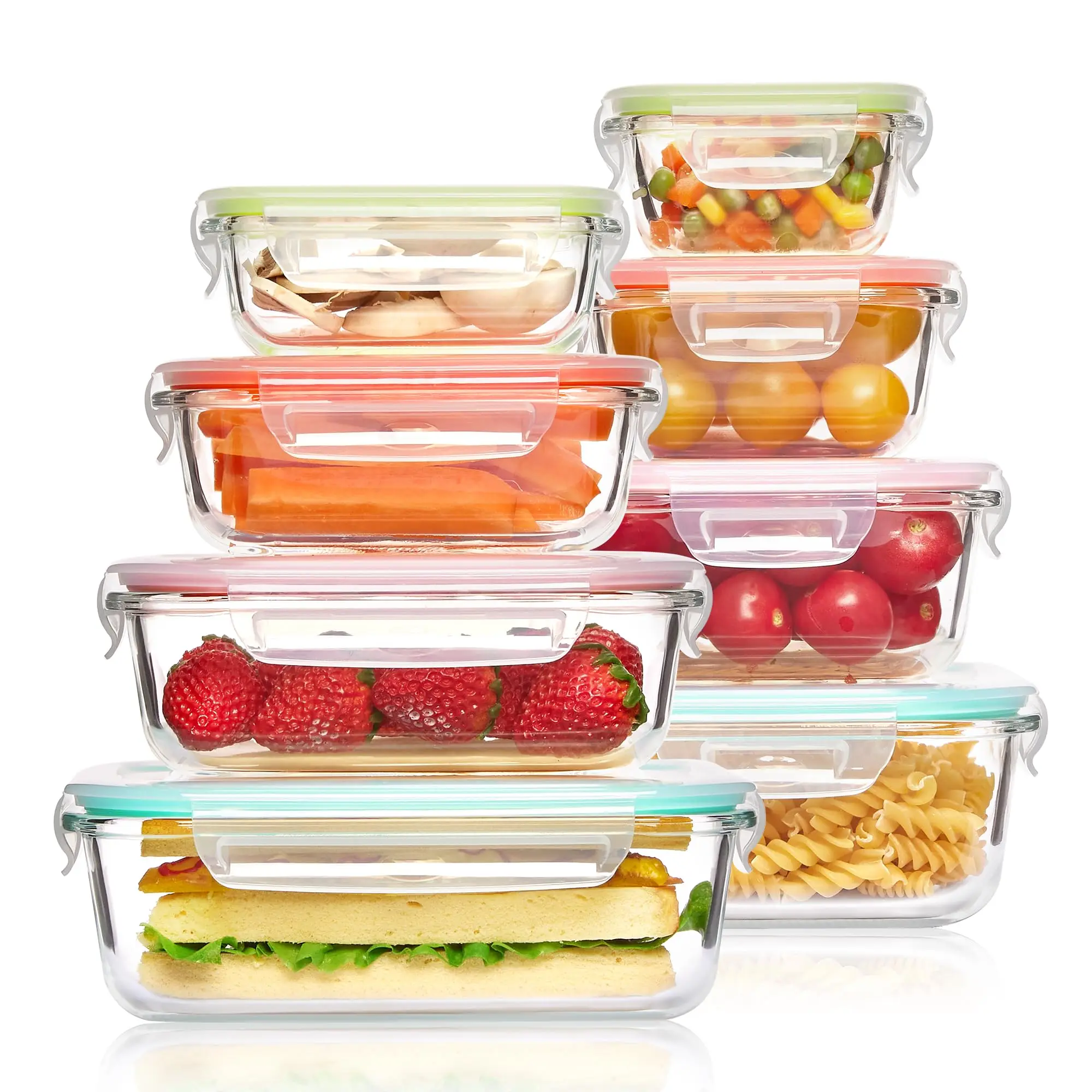 Food Storage Prep Containers - Lunchbox aus Glas, Aufbewahrungsbehälter für Lebensmittel,