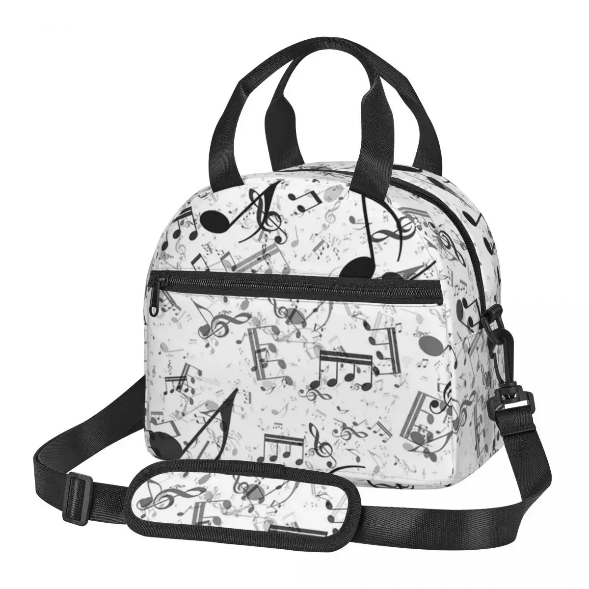 Food Storage Notes - Isolierte Lunchtasche mit Bass-Musiknoten-Motiv für die