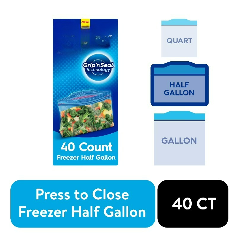Food Storage Technology - Brand Freezer Halbe Gallone Lebensmittel-Aufbewahrungsbeutel, Grip
