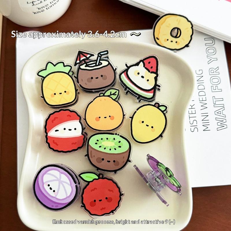 Food Storage Notes - Cartoon-Frucht Dekorative Verschlussklammern 4er-Pack Niedliche PP-Clips