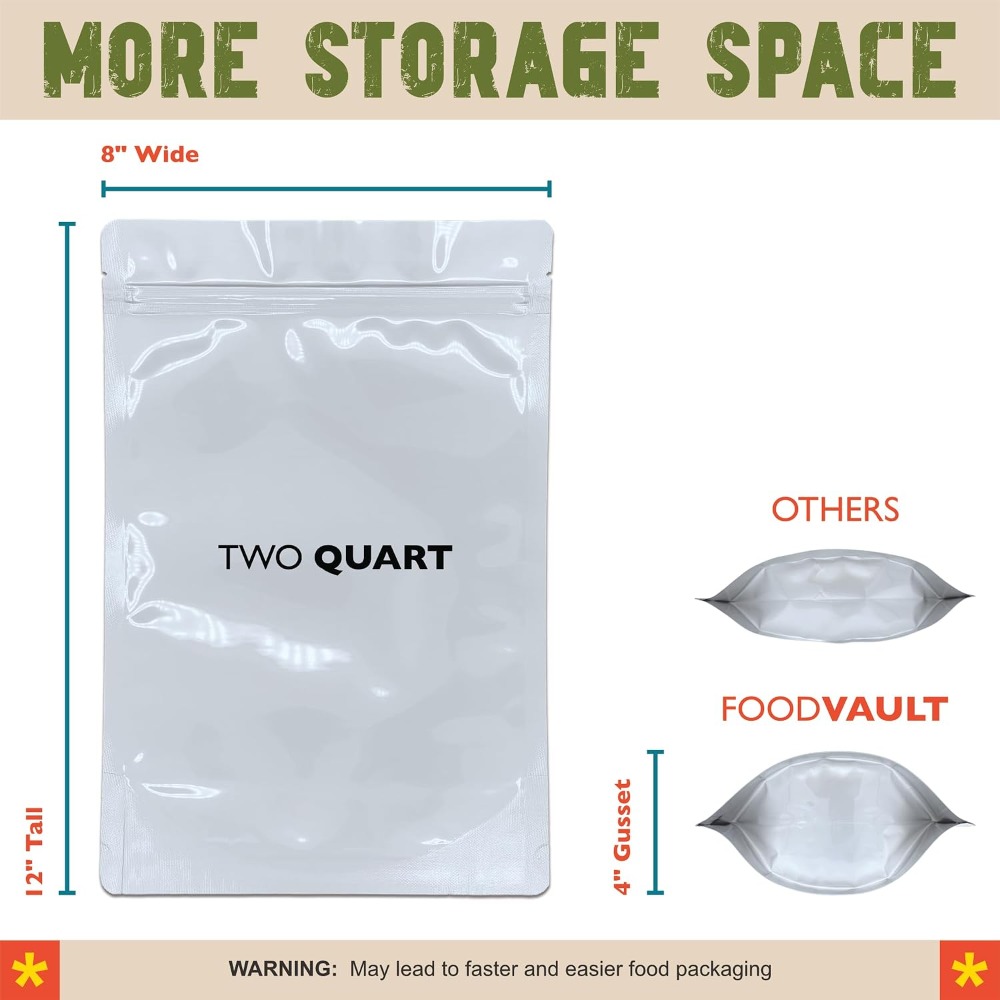 2 Quart Mylar-Beutel, 16 Mil G – Food Storage 4 Quart Bewertung und Preis