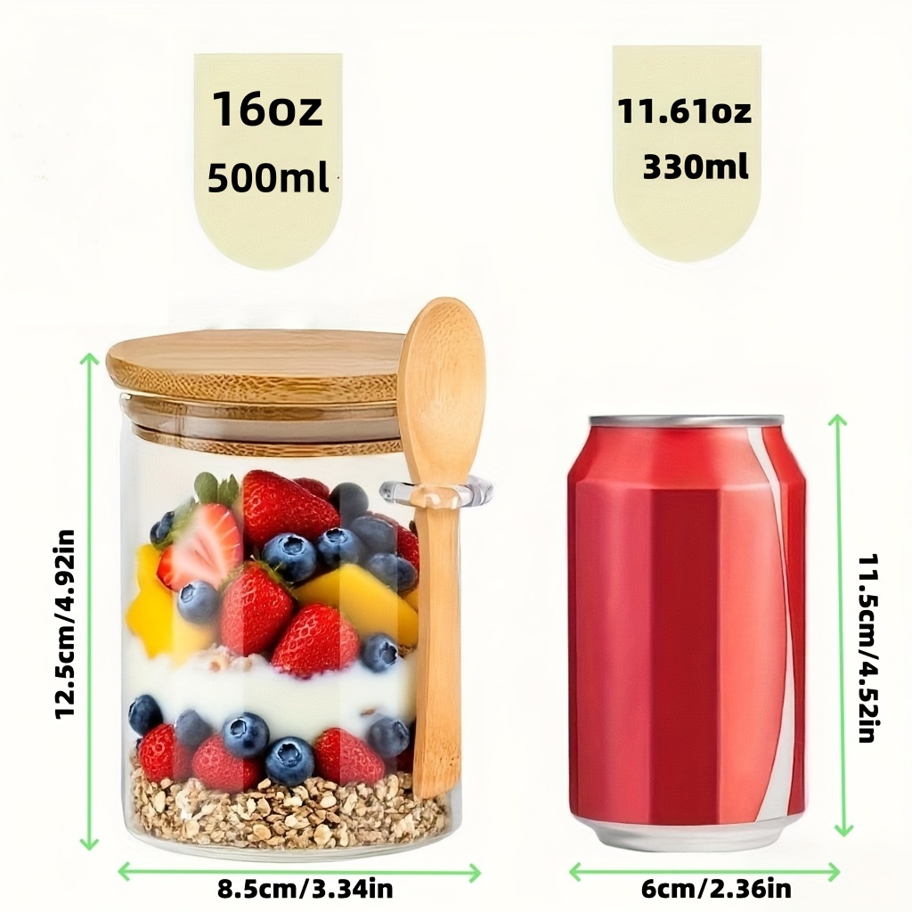 1/2/4/8-teiliges Haferflocken- – Food Storage Glass Round Bewertung und Preis
