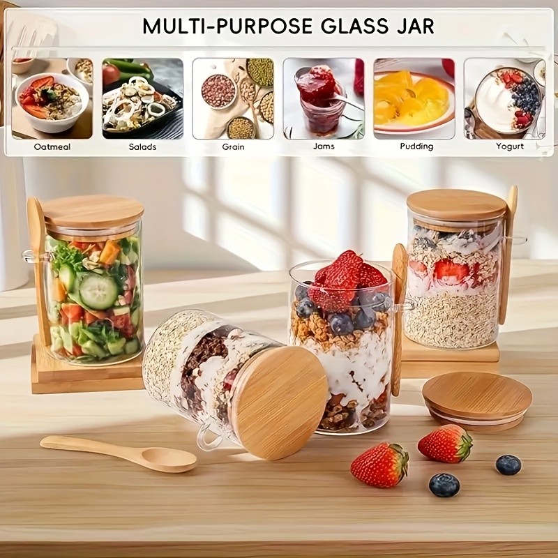1/2/4/8-teiliges Haferflocken- – Food Storage Glass Round Bewertung und Preis