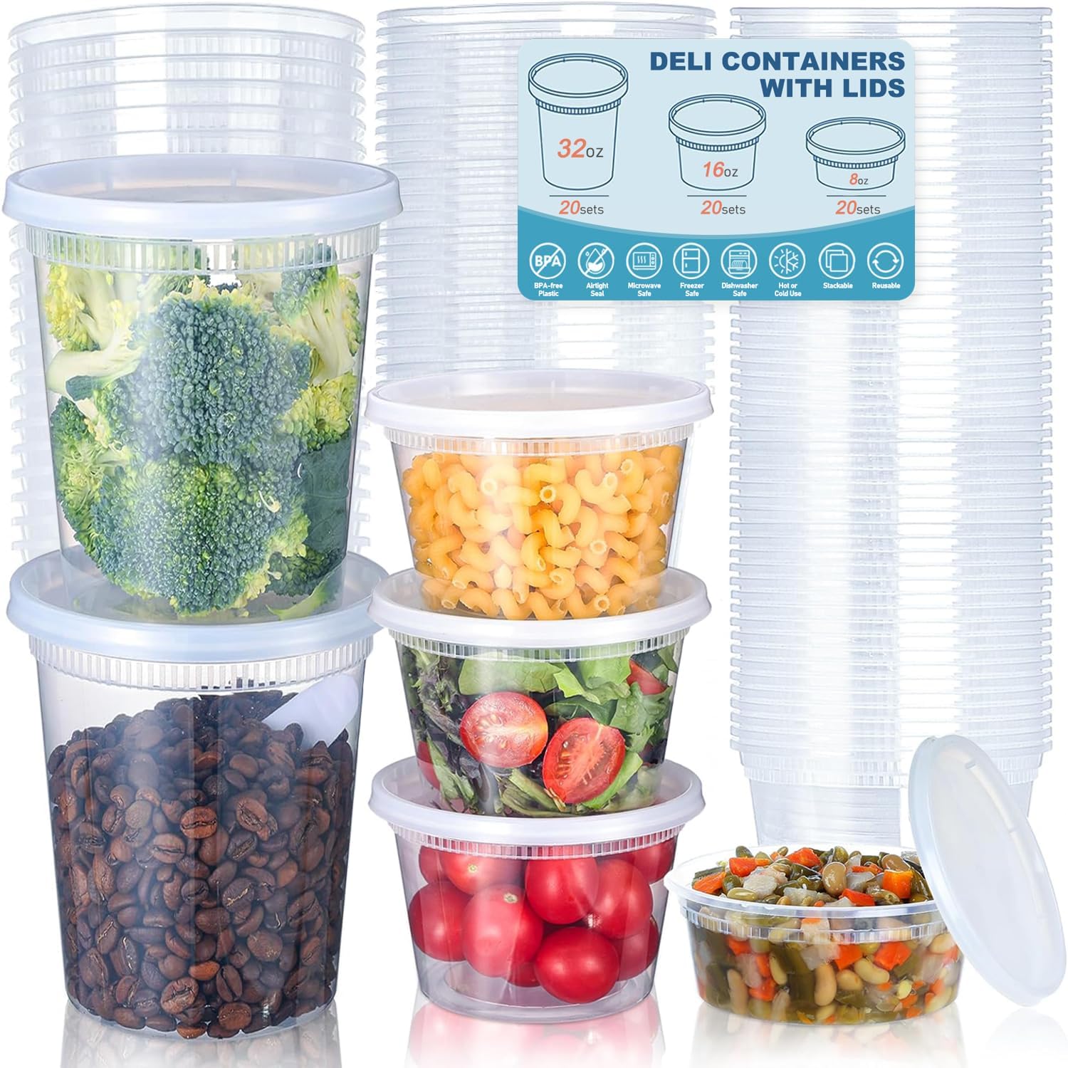 24 Stück Deli-Lebensmittel-Auf – Food Storage Freezer Bewertung und Preis