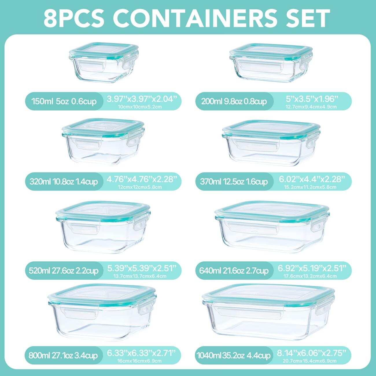 16 Stück Versiegelte Glas-Lebe – Food Storage Prep Containers Bewertung und Preis