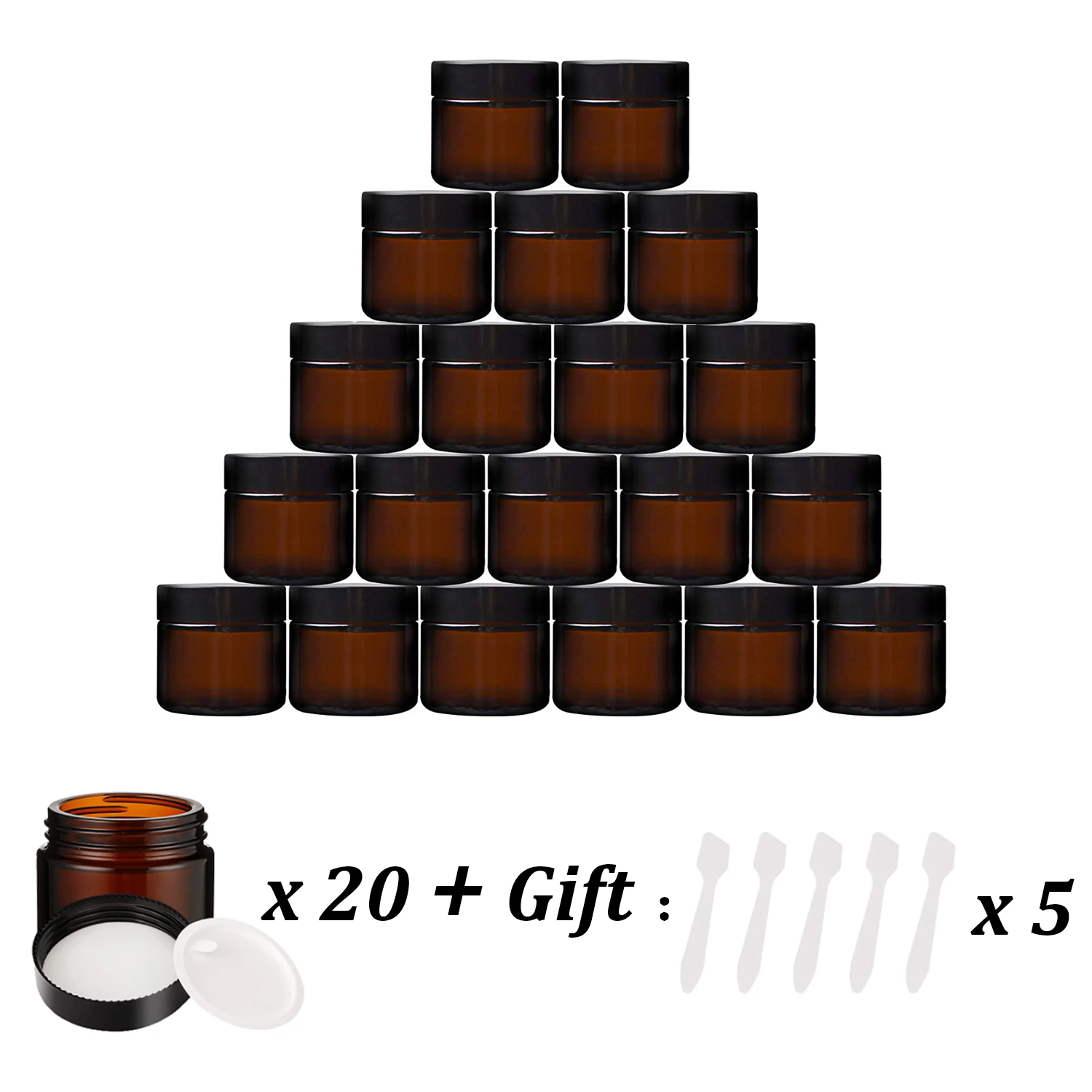20 kleine bernsteinfarbene Gla – Food Storage Glass Round Bewertung und Preis